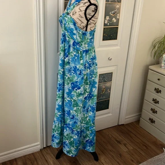Grace Karin Blue and Green Floral Maxi Dress - Picture 4 of 16